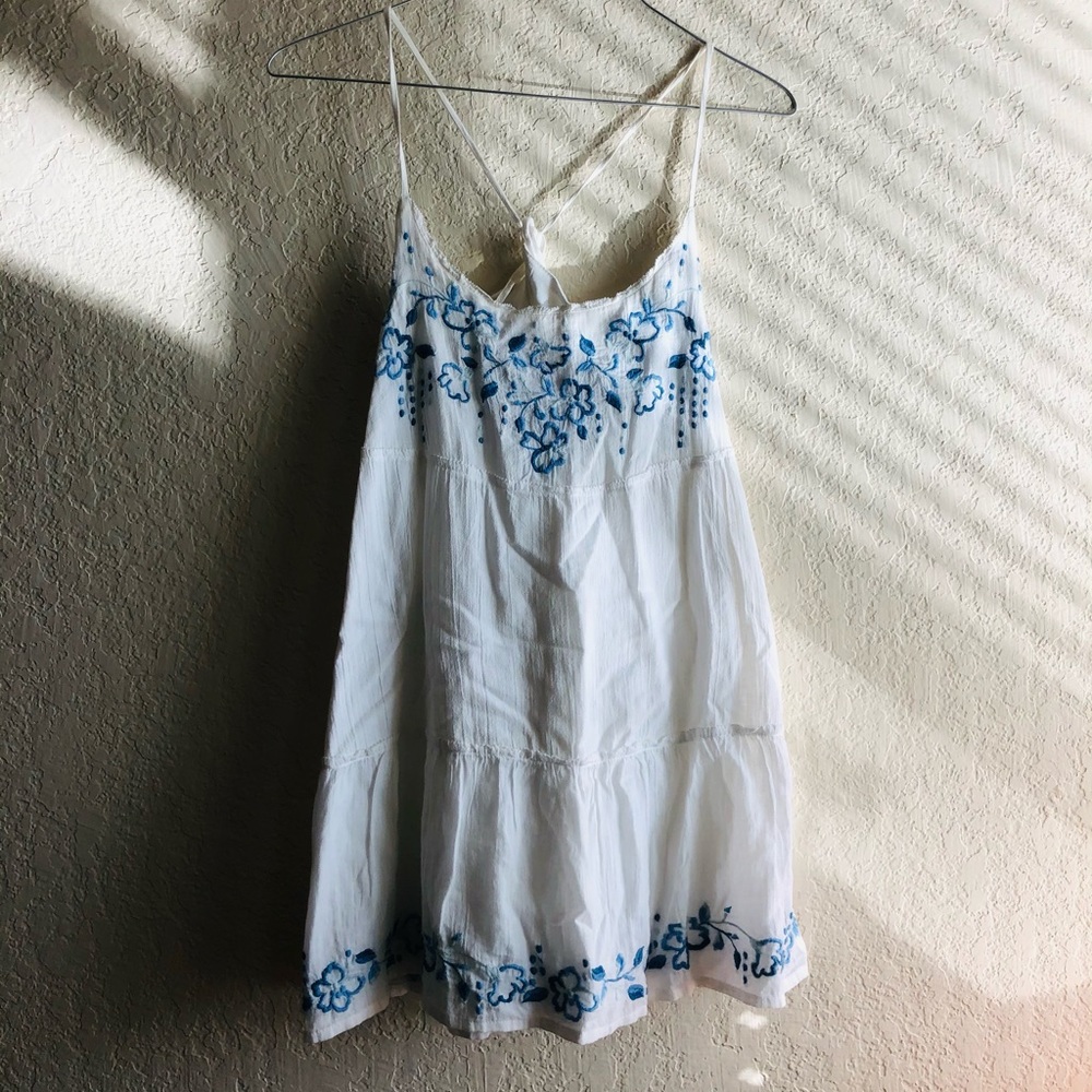 Floral-Embroidered Mini Dress 🌼